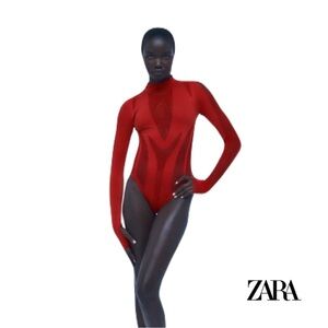 “NEW” ZARA SEAMLESS MESH BODYSUIT XS-S